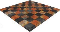 Worldwise Imports: Fire & Dusky Black Leatherette Chessboard 14.5''